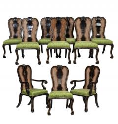 Rose Tarlow Rose Tarlow Melrose House Black Chinoiserie Dining Chairs Set of 10 - 2543103