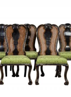 Rose Tarlow Rose Tarlow Melrose House Black Chinoiserie Dining Chairs Set of 10 - 2543104