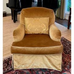 Rose Tarlow Rose Tarlow Melrose House Roll Arm Silk Velvet Swivel Club Chair - 4594028