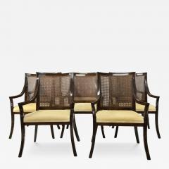 Rose Tarlow Set of 8 Rose Tarlow Solid Wood Cane Back Armchairs Made in Los Angeles USA - 4368901