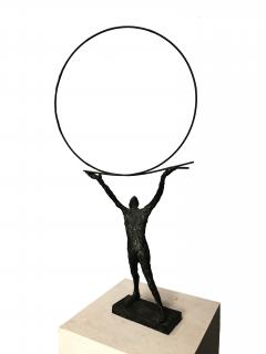 Roseline Granet LE PERSONNAGE AU CERCLE BRONZE SCULPTURE - 2321446