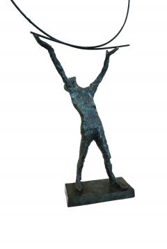 Roseline Granet LE PERSONNAGE AU CERCLE BRONZE SCULPTURE - 2434286