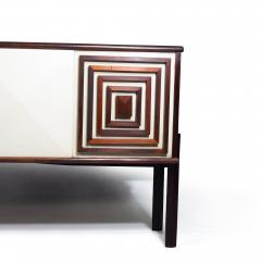 Rosewood Bar Cabinet with Geometric Rosewood Pattern - 2871582