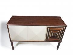 Rosewood Bar Cabinet with Geometric Rosewood Pattern - 2871590