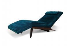 Rosewood Framed Brazilian Modern Angled Chaise Lounge - 3118640