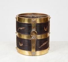 Rosewood Kindling Bucket with Brass Banding - 4324188