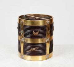 Rosewood Kindling Bucket with Brass Banding - 4324189