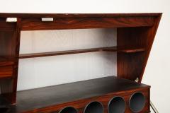 Rosewood Scandinavian Modern Wall Mounted Drop Front Drybar Denmark 1960s - 755448