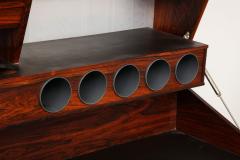 Rosewood Scandinavian Modern Wall Mounted Drop Front Drybar Denmark 1960s - 755449
