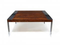 Rosewood and Chrome Mid century Coffee Table - 1658191