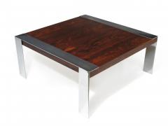 Rosewood and Chrome Mid century Coffee Table - 1658194