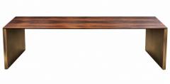 Rosewood and Solid Bronze Architectural Bench 1970 s - 4813675