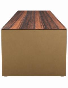 Rosewood and Solid Bronze Architectural Bench 1970 s - 4813678