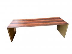 Rosewood and Solid Bronze Architectural Bench 1970 s - 4816555