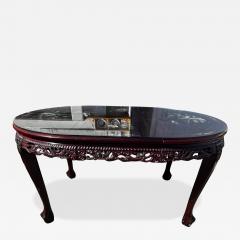 Rosewood with Mother of Pearl Inlay Chinese Chippendale Carved Dining Table - 4491051