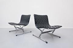 Ross F Littell Pair Of Italian Lounge Chairs By Ross Littell For ICF 1970s - 1891554