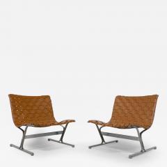 Ross F Littell Pair of Italian Mid Century Lounge Chairs by Ross Littell for ICF - 3002492