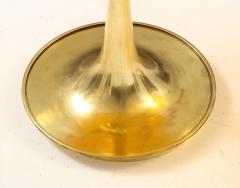 Round Amber Deep Gold Murano Glass and Brass Martini or Side Table Italy - 3027283