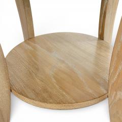 Round Art Deco Ash Wood End Table - 4487423