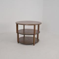 Round Art Deco Coffee Table Model 160 in Oak Asko Avonius Lahti 1930s - 4597214