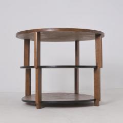 Round Art Deco Coffee Table Model 160 in Oak Asko Avonius Lahti 1930s - 4597216