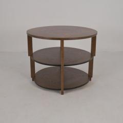 Round Art Deco Coffee Table Model 160 in Oak Asko Avonius Lahti 1930s - 4597219