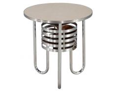 Round Art Deco Machine Age Chrome Cigar Table Kisco Company - 2923044
