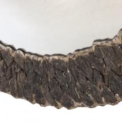 Round Artist Made Mirror of Grey Kyanite Minerals  - 4611124
