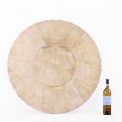 Round Artist Made Mirror of Grey Kyanite Minerals  - 4611126