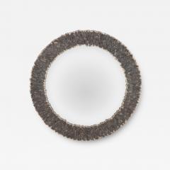 Round Artist Made Mirror of Grey Kyanite Minerals  - 4614409