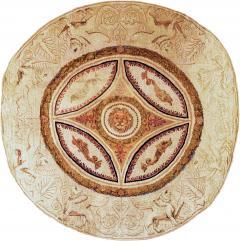 Round Authentic English Axminster Animal Handmade Wool Rug - 2457277