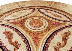 Round Authentic English Axminster Animal Handmade Wool Rug - 2457280