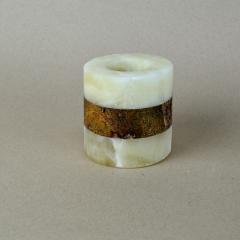 Round Based Onyx Candle Holder with band - 2281721