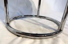 Round Bauhaus Side Table Chrome Black and Green Glass Germany circa 1930 - 1781295