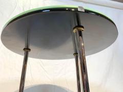 Round Bauhaus Side Table Chrome Black and Green Glass Germany circa 1930 - 1781297