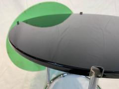 Round Bauhaus Side Table Chrome Black and Green Glass Germany circa 1930 - 1781299