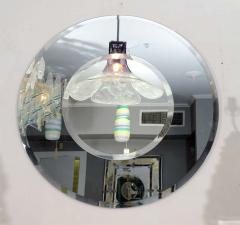 Round Beveled Mirror with Bold Smoke Glass Border - 3106298