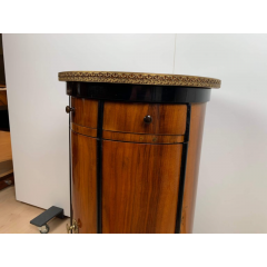 Round Biedermeier Drum Cabinet Walnut Veneer Austria Vienna circa 1830 - 2286947