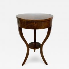 Round Biedermeier Sewing Side Table Walnut Veneer South Germany circa 1820 - 2238779