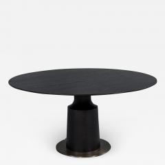 Round Black Oak Dining Table with Bottle Neck Base - 2002104