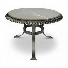 Round Braided Steel Side Table 1950s France - 4444392