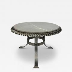 Round Braided Steel Side Table 1950s France - 4444476
