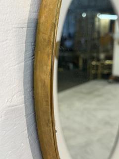 Round Brass Framed Wall Mirror with Decorative Mounts Italy 1960s - 4353606