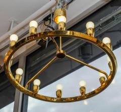 Round Brass Scandinavian Chandelier - 877846