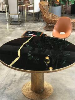 Round Brass and Glass Dining Table Italy - 592275