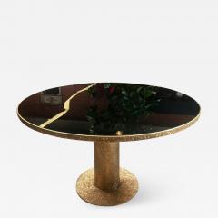 Round Brass and Glass Dining Table Italy - 594419