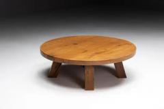 Round Brutalist Coffee Table France 1950s - 3522847