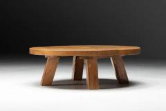 Round Brutalist Coffee Table France 1950s - 3522883