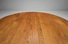 Round Brutalist Oak Coffee Table Europe Mid 20th Century - 4007868