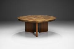 Round Coffee Table with Elemental Tabletop Europe 20th Century - 4357984